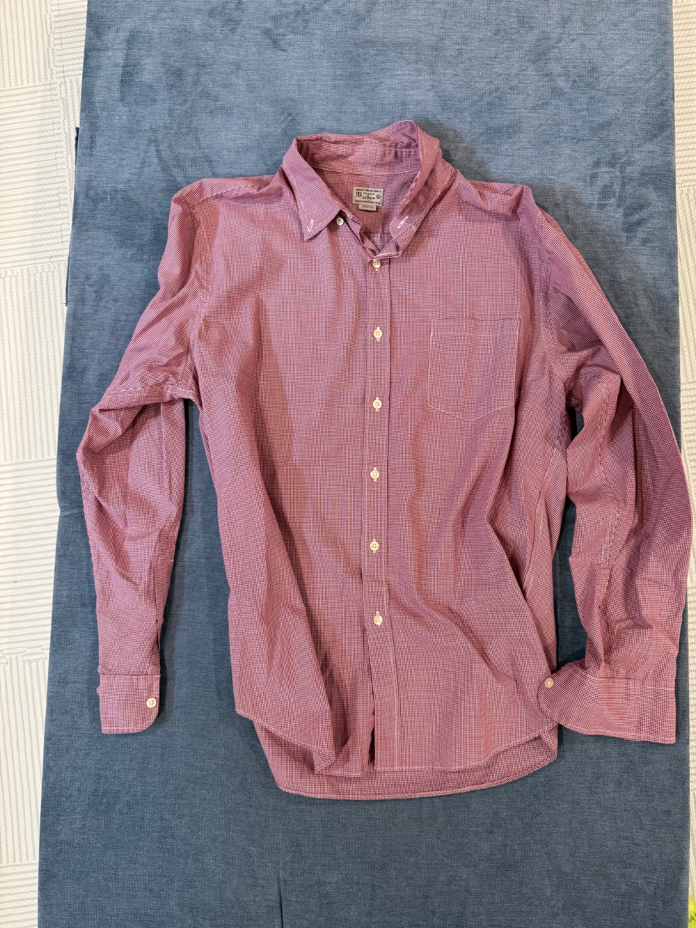 J. Crew Men's Red Micro-Check Button-Down Shirt